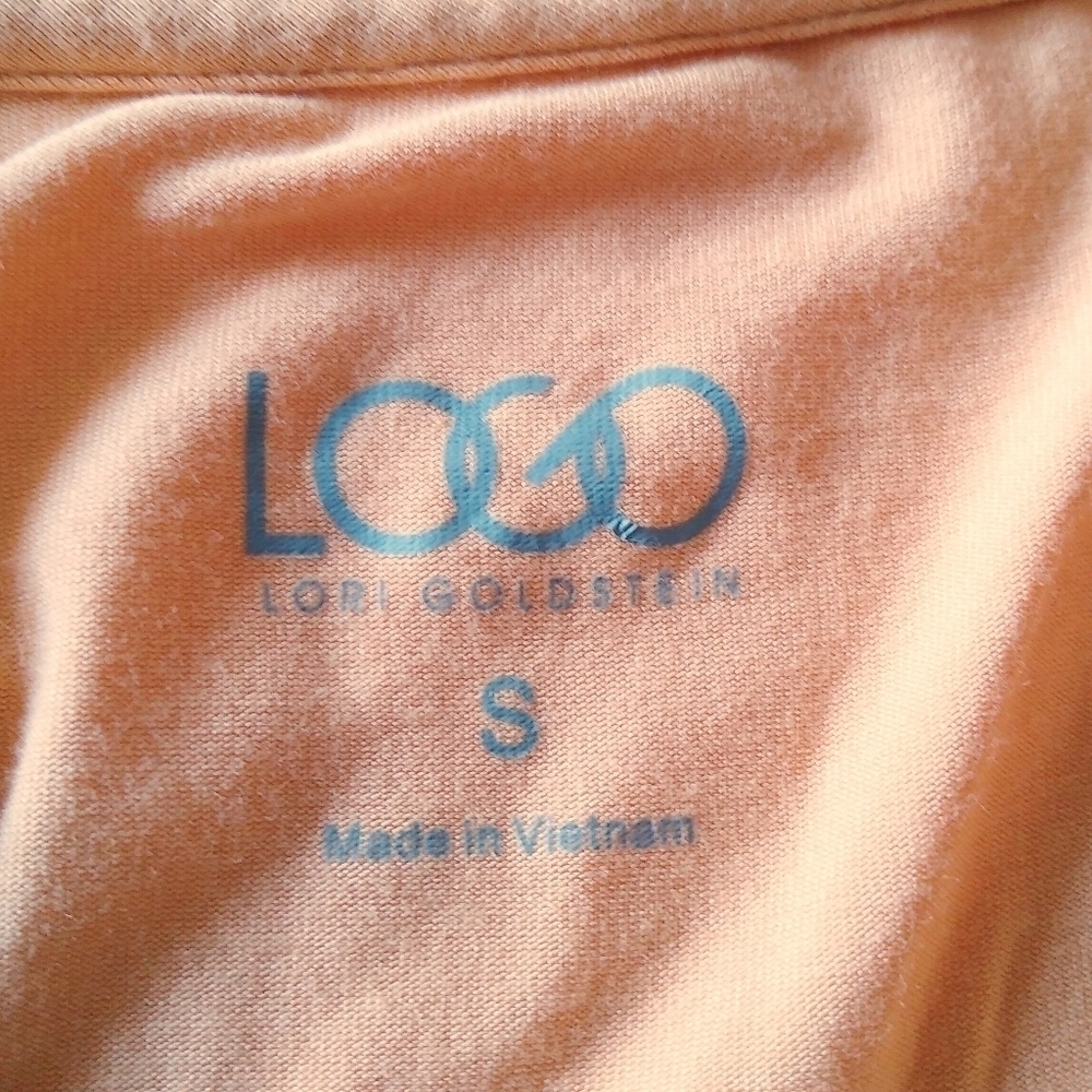 LOGO Lori Goldstein ruffle hem top orange peach - Picture 4 of 8